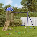 impregnált fenyőfa kültéri játszószett