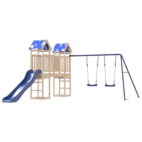 tömör fenyőfa kültéri játszószett