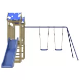 impregnált fenyőfa kültéri játszószett