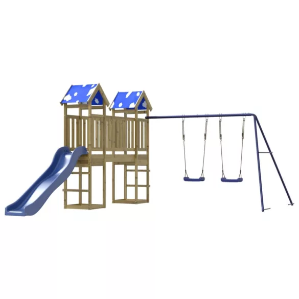 impregnált fenyőfa kültéri játszószett