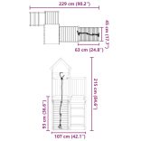 tömör fenyőfa kültéri játszószett