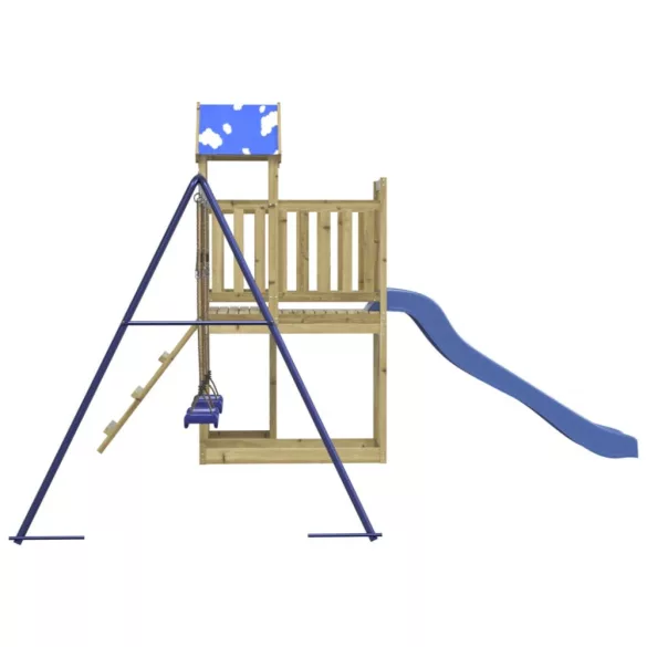 impregnált fenyőfa kültéri játszószett