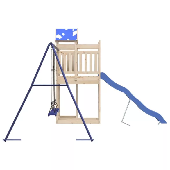 tömör fenyőfa kültéri játszószett