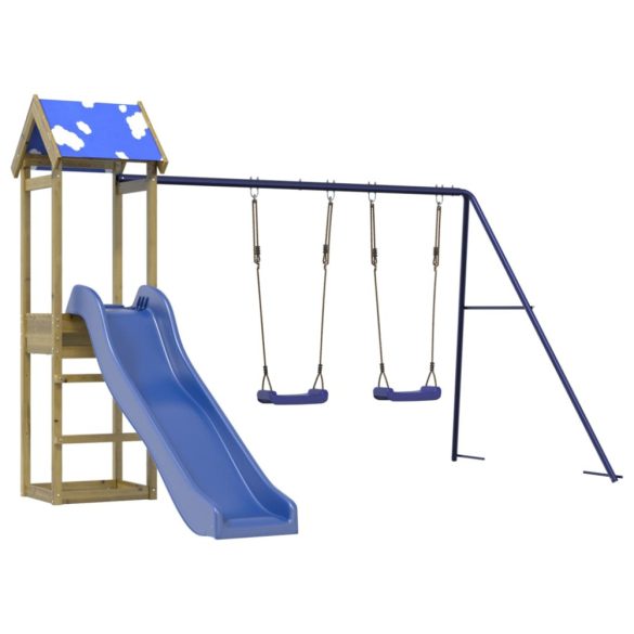 impregnált fenyőfa kültéri játszószett