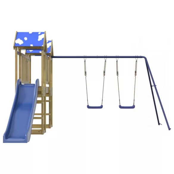 impregnált fenyőfa kültéri játszószett