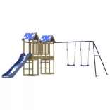 impregnált fenyőfa kültéri játszószett