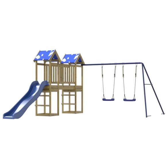 impregnált fenyőfa kültéri játszószett