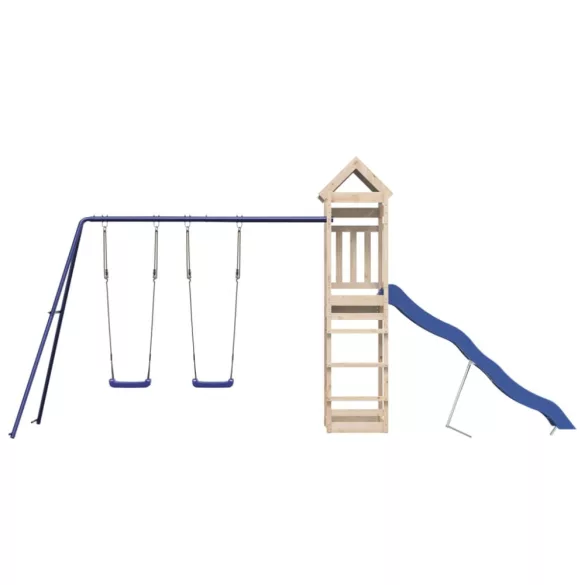 tömör fenyőfa kültéri játszószett