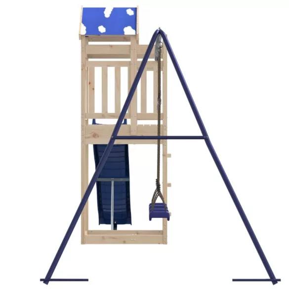 tömör fenyőfa kültéri játszószett