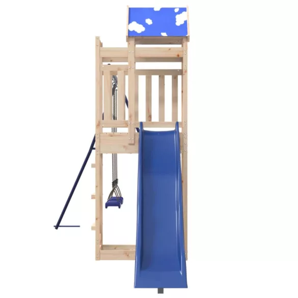 tömör fenyőfa kültéri játszószett