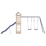 tömör fenyőfa kültéri játszószett