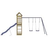 impregnált fenyőfa kültéri játszószett