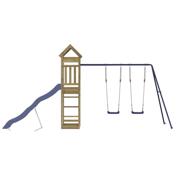 impregnált fenyőfa kültéri játszószett