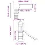 tömör fenyőfa kültéri játszószett
