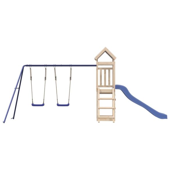 tömör fenyőfa kültéri játszószett