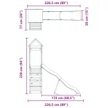 tömör fenyőfa kültéri játszószett