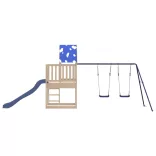 tömör fenyőfa kültéri játszószett