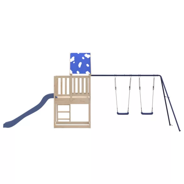 tömör fenyőfa kültéri játszószett