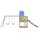 impregnált fenyőfa kültéri játszószett