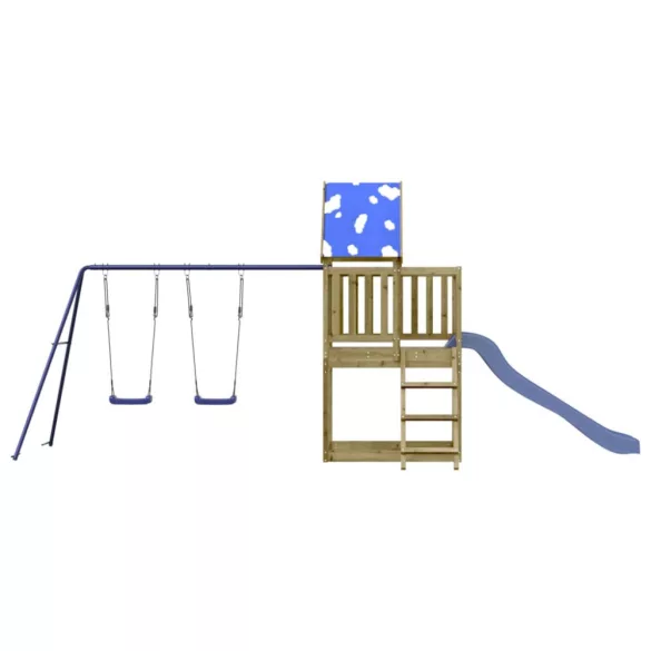 impregnált fenyőfa kültéri játszószett