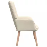 krémszínű szövet pihenőfotel lábtartóval