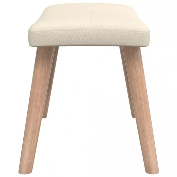 krémszínű szövet pihenőfotel lábtartóval