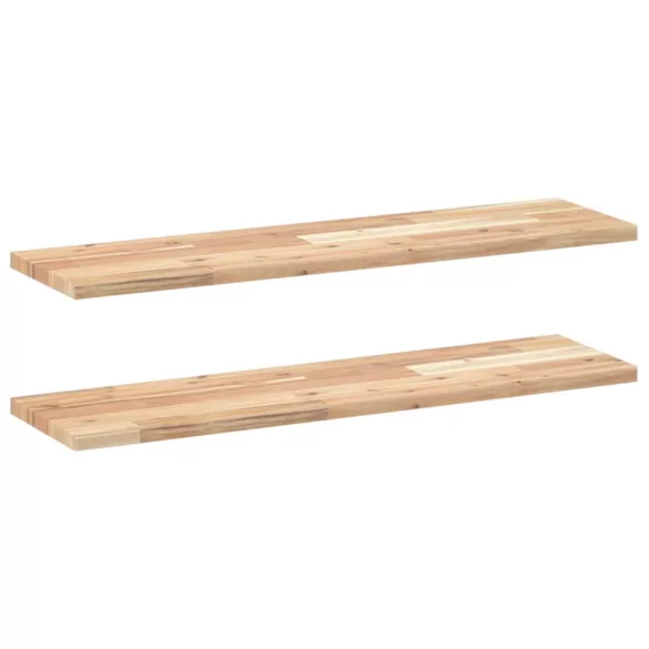 2 db kezeletlen tömör akácfa függőpolc 100 x 20 x 2 cm