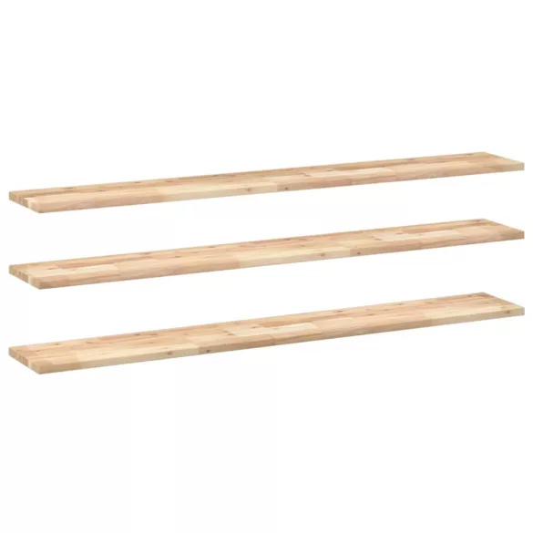 3 db kezeletlen tömör akácfa függőpolc 120 x 20 x 2 cm