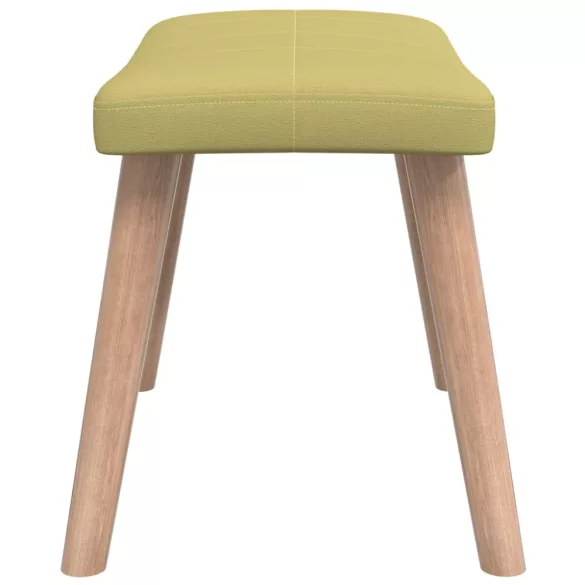 zöld szövet pihenőfotel lábtartóval