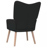 fekete szövet pihenőfotel lábtartóval