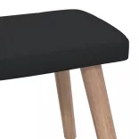 fekete szövet pihenőfotel lábtartóval