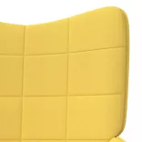 mustársárga szövet pihenőfotel lábtartóval