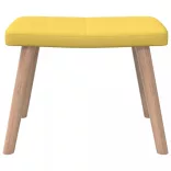 mustársárga szövet pihenőfotel lábtartóval