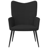 fekete szövet pihenőfotel lábtartóval