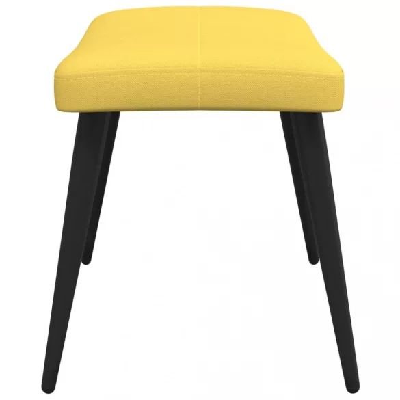 mustársárga szövet pihenőfotel lábtartóval