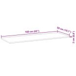 kezeletlen tömör akácfa fürdőszobapult 160x50x2 cm