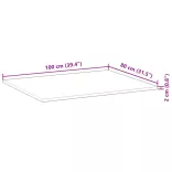 kezeletlen tömör akácfa íróasztallap 100 x 80 x 2 cm
