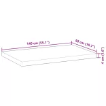 kezeletlen tömör akácfa íróasztallap 140 x 50 x 4 cm