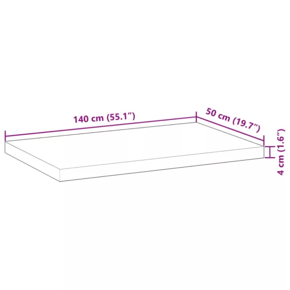 kezeletlen tömör akácfa íróasztallap 140 x 50 x 4 cm