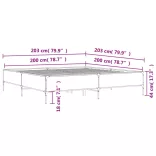 fekete szerelt fa és fém ágykeret 200 x 200 cm