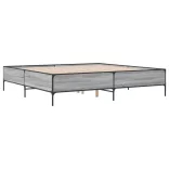 szürke sonoma szerelt fa és fém ágykeret 200 x 200 cm