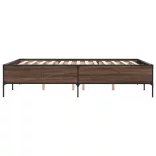 barna tölgyszínű szerelt fa és fém ágykeret 140x190 cm