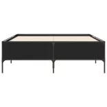 fekete szerelt fa és fém ágykeret 135 x 190 cm