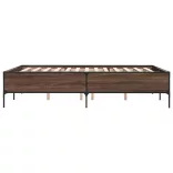 barna tölgyszínű szerelt fa és fém ágykeret 120 x 190 cm