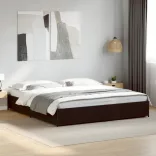 fekete szerelt fa és fém ágykeret 160 x 200 cm