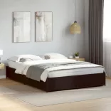 fekete szerelt fa és fém ágykeret 120 x 200 cm