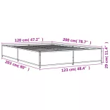fekete szerelt fa és fém ágykeret 120 x 200 cm