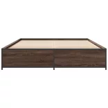 barna tölgyszínű szerelt fa és fém ágykeret 140x190 cm