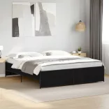 fekete szerelt fa és fém ágykeret 200 x 200 cm