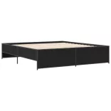 fekete szerelt fa és fém ágykeret 200 x 200 cm